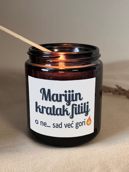 Kratak fitilj - personalizovana sveća